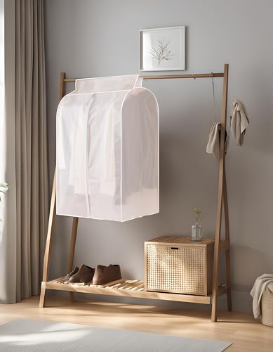 PEIFENG TUNAN Transparente Kleidertasche, staubdichte Abdeckung, mottensichere Schienenabdeckung, Aufbewahrung, Manteltasche mit Reißverschluss, PEVA (Transluzent, 90 * 60 * 50)