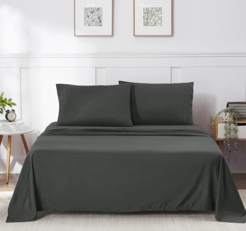 Image of Full Size Sheet Set Steel Gray - 1500 Supreme Collection Extra Soft Sheet Set - Luxury Bed Sheets Set with Deep Pocket Wrinkle Free Bedding