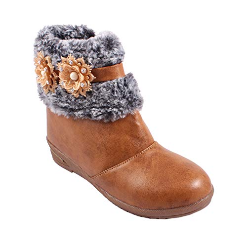 Image of Brown Long Shoes Booties for Baby Girls of 3 Years | 4 Years | 5 Years | 6 Years | 7 Years | 8 Years | 9 Years