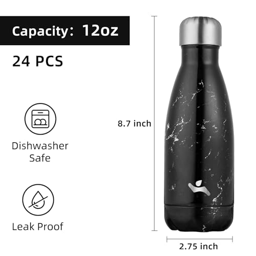 Image of Konokyo 24 Pack 12 oz Insulated Stainless Steel Water Bottle