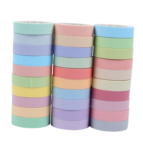 KONTONTY 30 Rollos Rollo De Pegatinas De Macarrones Cinta Transparente De Doble Cara Álbum De Recortes Suministros De Diario Enmascaramiento Recargas De Cinta Cierre Póster Papel Japones