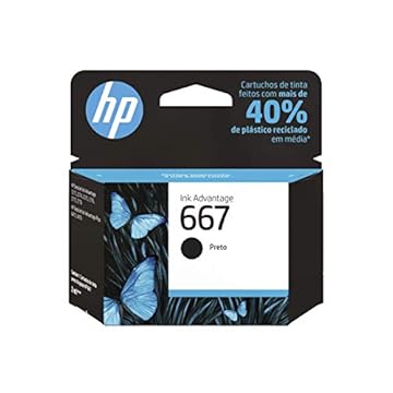 Cartucho de tinta HP 667 Preto Original (3YM79AB) Para Impressora HP Deskjet 2376, Impressora HP Deskjet 2776, Impressora HP Deskjet 6476, Impressora HP Deskjet 5076, Impressora HP Deskjet 5276