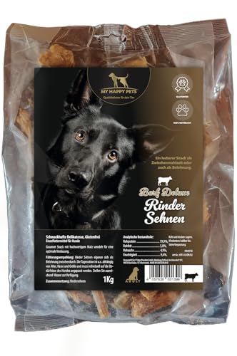 MY HAPPY PETS Barf Deluxe Rindersehnen für Hunde 1kg – natürlicher Kausnack – langanhaltend