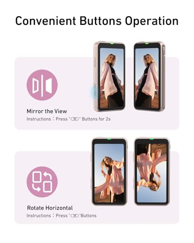 Image of TELESIN Zoom Vlog Selfie Monitor Screen for iPhone 17-11 Series & Android | Magnetic Back Camera Monitor for Phone,Wireless iPhone Mirror Screen for Photo /TikTok Live Stream /Vlogging,3-Level Brightness