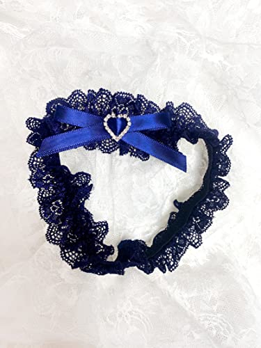 Image of Blue Garters for Bride Wedding Garter Set for Bride Bridal Garter Leg Thigh Blue