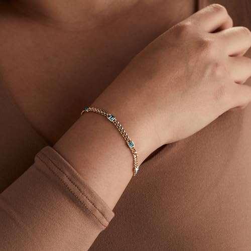 Image of Alex and Ani September Birthstone Sapphire Curb Chain Bracelet
