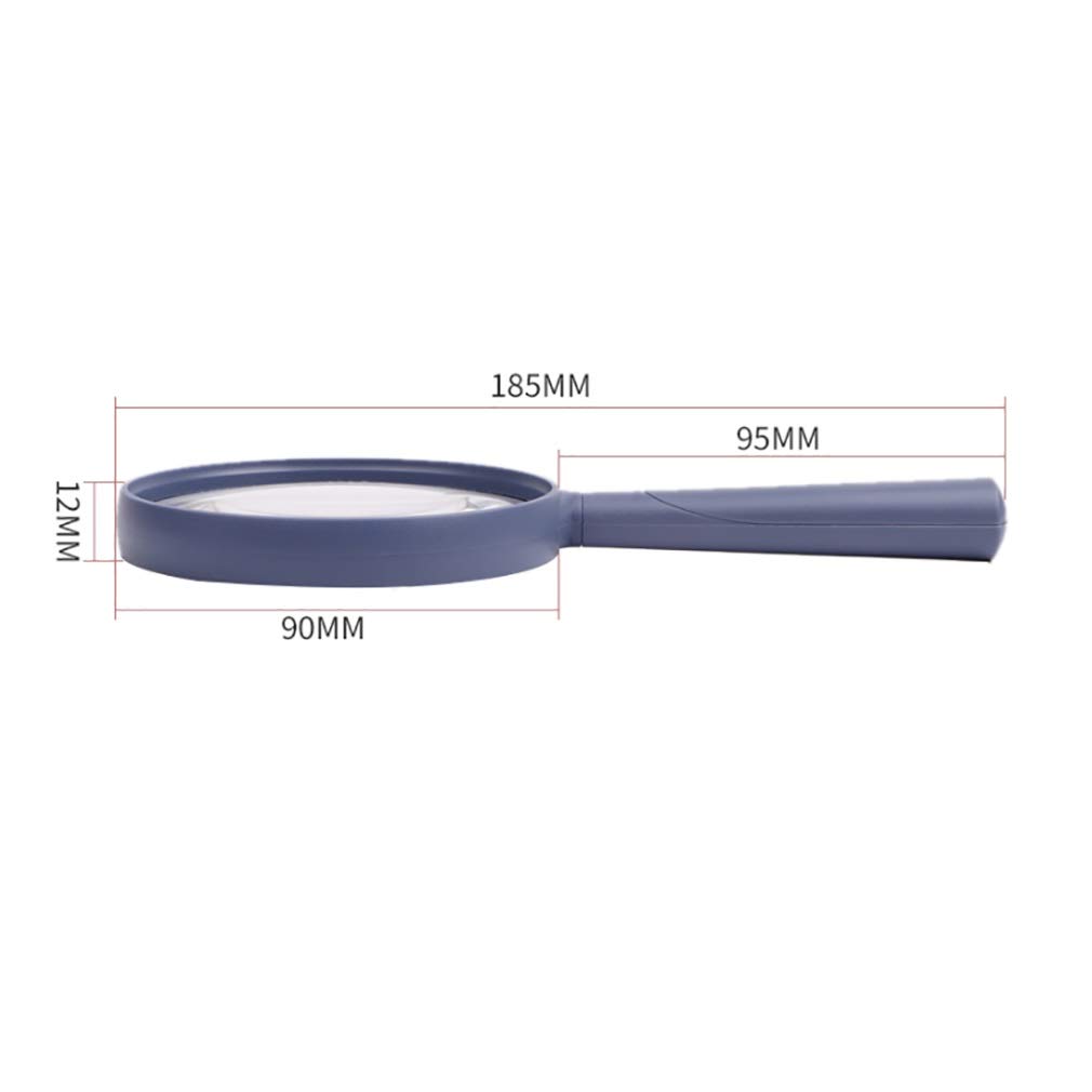 HJMMWT Lettura Licaltatura da 2,5X Lictigazione in Vetro Largo Largo Lente Orizzontale Handhell ​​Lighthell con Manico Antiscivolo ABS per Bambini Lettura Classroom Lansioning Glass