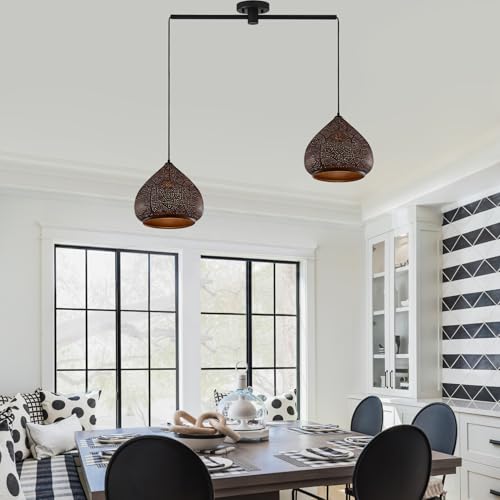 Image of Pendant Lights Kitchen Island, 2-Light Moroccan Dome Pendant Lamp