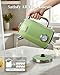 INFOOD Retro Electric Kettle 1.8L/60.8oz with Thermometer - 1200W Fast Boiling Stainless Steel Tea Kettle with Water Level, BPA-Free, Auto Shut-Off, Boil-Dry Protection, Green