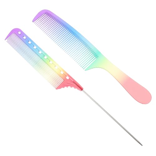 Beaupretty 2 Piezas Peine Cepillo De Pelo De Doble Cara Vestidor Suavizado Clíper Desteñir Tinte Para El Cabello Manejar Kit De Trenzado De Cabello Pincel Bigudí Champú Enderezar Rizo Resina