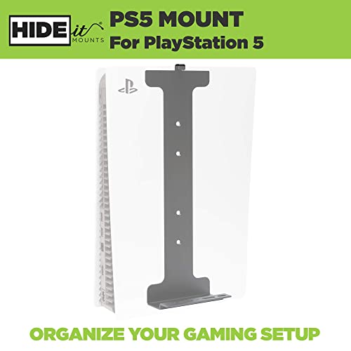 Hideit Mounts Wall Mount For Ps5 - Patented Wall Mount For Playstation 5, American Company - Steel Mount For Ps5 (Disc And Digital) - The Original Wall Mount Kit For Ps5 #TOP5