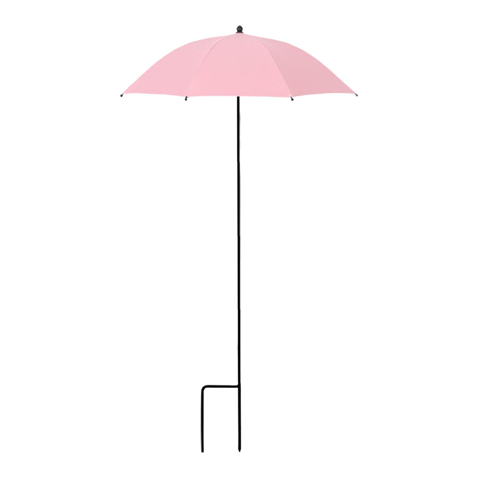 MYCENSE Plant Umbrella Shade Cover 20 inch Versatile Sturdy with Stake Sun Protection for Outdoor Plants for Flower Bonsai Backyard, Pink