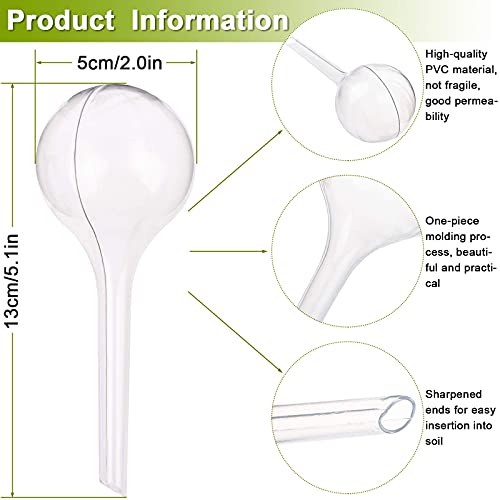 LOCOLO pnd001 12-Count Small Watering Globes, Plant Watering Globes Imitation Glass Watering Bulbs Houseplant Plant Pot Bulbs,PVC Self Watering Irrigation Drippers for Garden,1.96 Inch Diameter