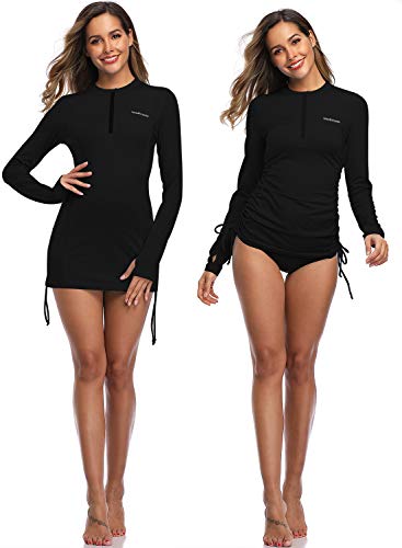 image for HISKYWIN Women's Long Sleeve UV Sun Protection Rash Guard Side Adjusta