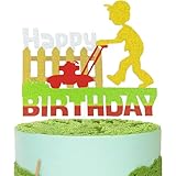 Mowing Cake Topper, Lawn Mower Birthday Cake Decor, Movin On Up Party Decoration, Lawnmower Birthday Cake Pick, Gardener Party Supplies