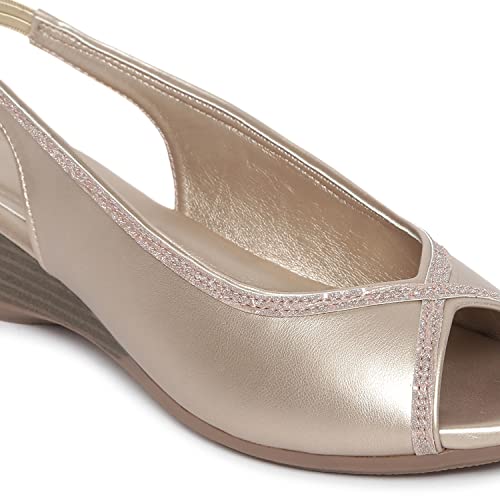 Image of Marc Loire Women's Open Toe Block Heel Metallic Fashion Sandals for Everyday