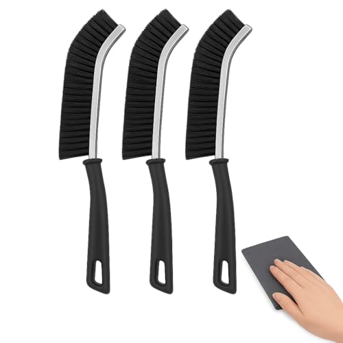 Set de 3 Cepillos de Cerdas Duras para Limpiar Juntas + Bayeta Mágica de Regalo, Cepillo Limpia Grietas para Baño, Cocina, Azulejos, Fregadero, Ventanas y Esquinas