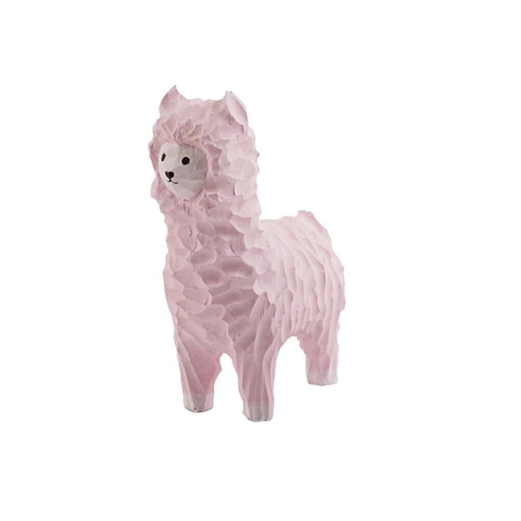 susiodeu Alpaca Decorations Cute Statue Wood Crafts Waterproof Funny Lightweight Sculpture Birthday Gift Living Room Bedroom, Pink