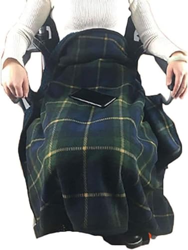 Travel Thermal Blanket Warm Knee Blanket?Wheelchair Warmer Cover Wheelchair Blanket Warmer Cover - Wearable Thickening Plaid Shawl Scarf with Buttons Soft Super Warm Shawl Blanket Cold Wind