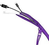 NEET Cable Keeper 36” inch reusable zippered cable tie cord wrap sleeve organizer management for Apple iPhone 7, 6 Plus, 5, 5C, 5S, Samsung, LG, Motorola HTC and all ear buds and head phones. Zips on Stays on phone stand - Purple - Frustration Free Packaging