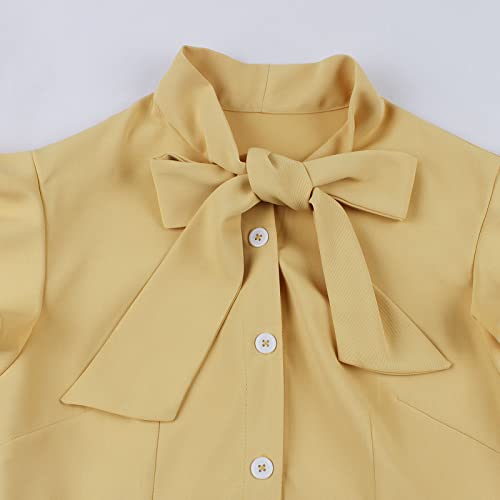 Image of 1950s Dresses for Women Vintage Rockabilly Retro Short Sleeve Tie Midi Dress Cocktail Party Evening Prom Gown