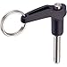 Halder 4212.D10 Kugelsperrbolzen mit L-Griff, Einfach wirkend-nach NASM?/?MS17986 Ball Locking Bolts, Black