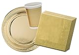 Inhalt: 20 Teller (Ø23 cm), 20 Becher (200 ml) und 20 Servietten (33 x 33 cm)