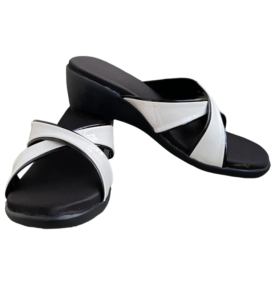 TREXXY Womens Cross-Strap Casual Platform Heels Sandal | Womens Fashion Sandal | Wedges Sandals For Women | Sandals For Women | Womens Fashion Sandals | Platform Heels For Women(WHITE CHOKDI-41) (B0D46N1Y1W) Amazon Price History, Amazon Price Tracker