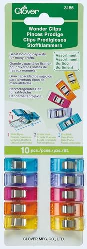 Clover 10-Piece Wonder Clips, Classic, Colors May Vary
