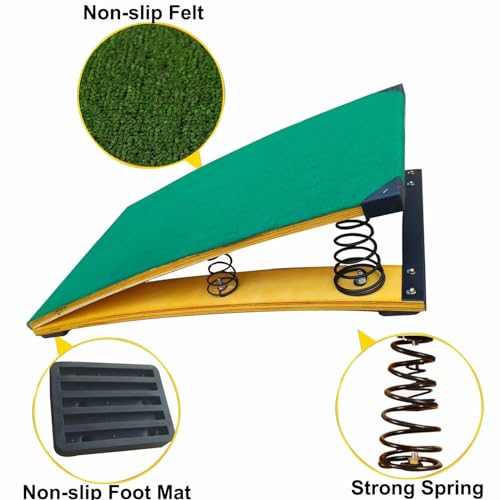 4 Springs Gymnastics Springboard for Kids Vaulting Training Fitnes Playing, Portable Curved Spring Board, Hard Wood Practice Equipment, Elastic Board for Home Room Athletics Training Ground (Color :