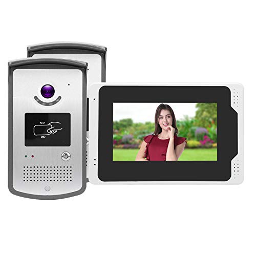 Video Türklingel 7in 1080P WiFi Grafikkarte Türklingel Intercom 2 Außengerät TFT-Bildschirm Regenschutz Nachtsicht(European regulations)