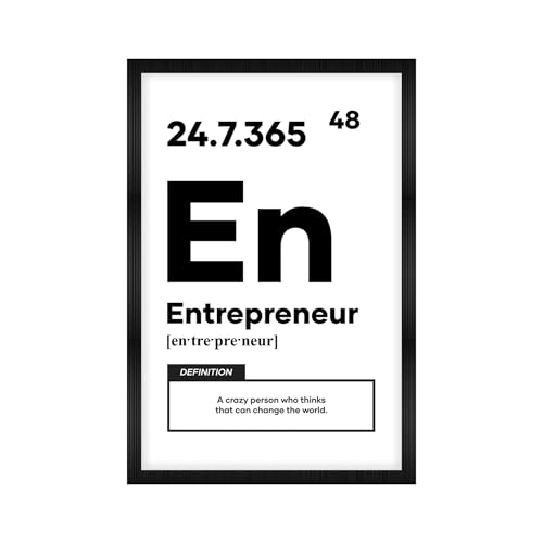 Image of CodersParadise Entrepreneur Framed Wall Poster(12x18 Inch)|Motivational Business Quote Wall Art|Entrepreneur Mindset & Success Inspiration Decor|Black & White Ready-to-Hang Frame for Office, Workspace