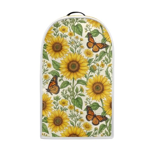Image of Talayituse Daisy Sunflower Butterfly Print Blender Dust Cover, Fingerprint Protection Cover for Stand Mixer or Coffee Machine, Home Kitchen Appliance Covers for Stain Dust Resistant Supplies