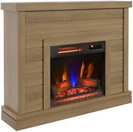 duraflame Shiplap Wall Mantel Electric Fireplace, Calvin Brown - Thumbnail 4