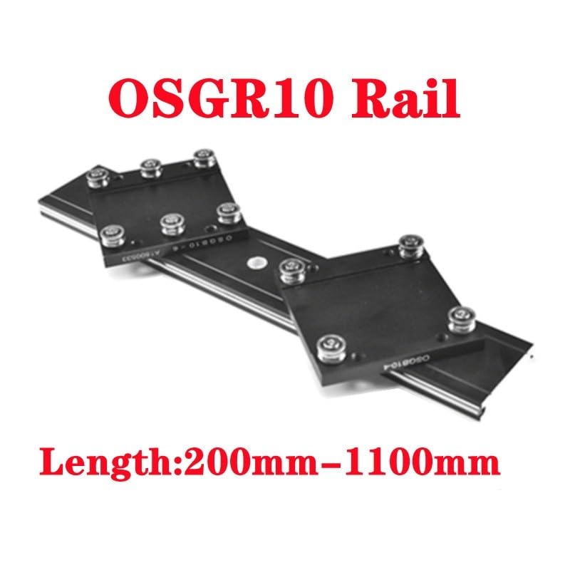 1 Guida lineare a rulli OSGR10 300 400 500 600 700 800 900 1000 1100 mm + 1 Carrello Scorrevole con Blocco Ruota OSGB10 for Stampante 3D(1pc OSGB10-4UU,500mm)