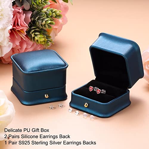 February Birthstone Amethyst Earrings For Women Girls, 925 Sterling Silver Heart Stud Earrings For Women Teen Girl Purple Earrings Jewelry Mothers Day Valentines Christmas Birthday Gifts For Women Her #TOP5