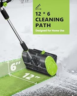 Vibekio 20V 12.2-Inch Cordless Snow Shovel, Battery Powered Snow Blower with Directional Plate, 20-Volt/4.0 Ah Lithium-ion Battery Pack, and Quick Charger Included