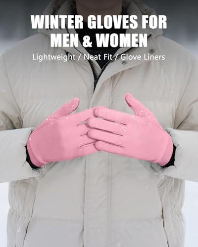 Image of Aegend Lightweight Winter Gloves for Men Women, Warm Running Gloves Touchscreen Thermal Glove Liners for Cold Weather Driving, Cycling & Hiking, Non-Slip, Elastic Cuff, Stretchy, Durable