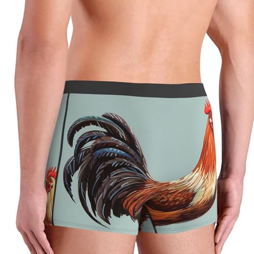 Chicken Print Men's Underwear Moisture Wicking Boxer Briefs Performance Stretch Boxers Trunks for Men4