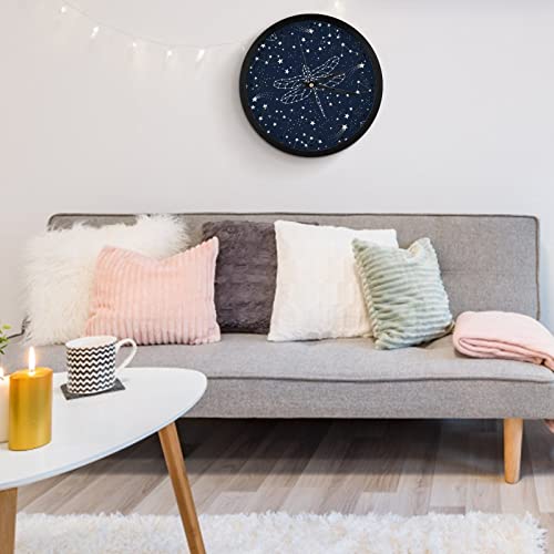 Horloge ronde libellule étoile : objet décoratif chic - 6