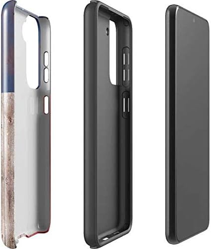 Skinit Pro Phone Case Compatible with Galaxy S21 Plus 5G - Texas Flag Dark Wood Design