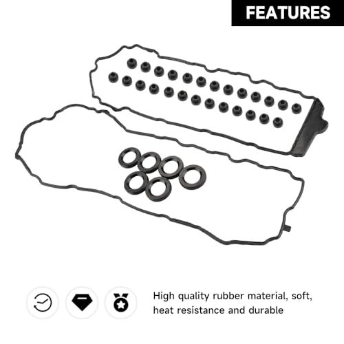 Image of Engine Valve Cover Gasket with Grommets Kit - Compatible for GMC Acadia - 3.6L V6 3564cc 217cid 2007-2008 - Replace Part VS50726R