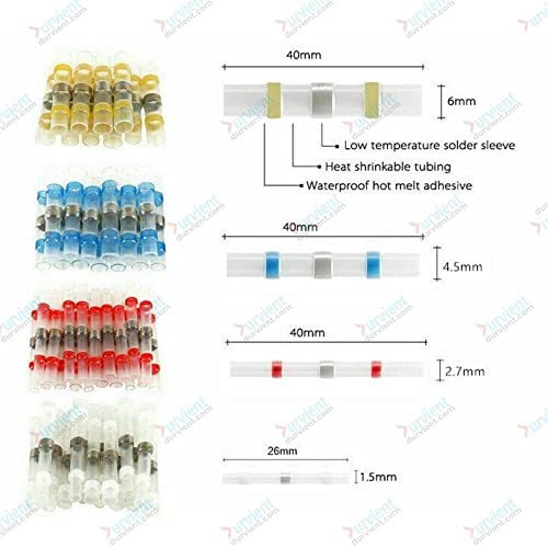 Image of Durvient.com Heat Shrinking Sleeve with Solder Ring For Electrical Wiring Insulation Waterproof Electrical Insulation (Wire Gauge 12-10, Pack of 50)