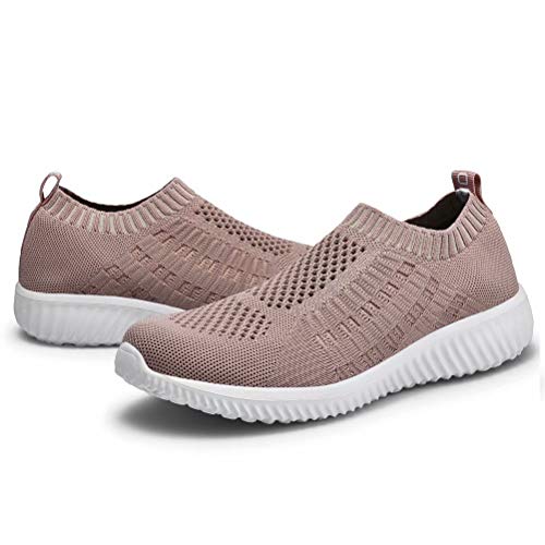 Image of konhill Womens Walking Shoes Slip On Sneakers Breathable Mesh Lightweight Casual Footwear for Daily Commute