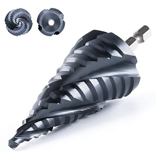 Tool Pro Max spiraalboor met vier groeven (Pro Max), 5-35 mm, 4 unibit spiraalfrezen, 6,35 mm zeskantschacht voor metaal, roestvrij staal, hout, kunststof