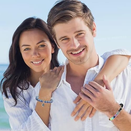 Young & Forever Gift Mens Fashion Best Friend Accessories Friendship Gifts Crystal Beads Jewellery Hand bracelet for Men women girls couple boys Birthday Gift