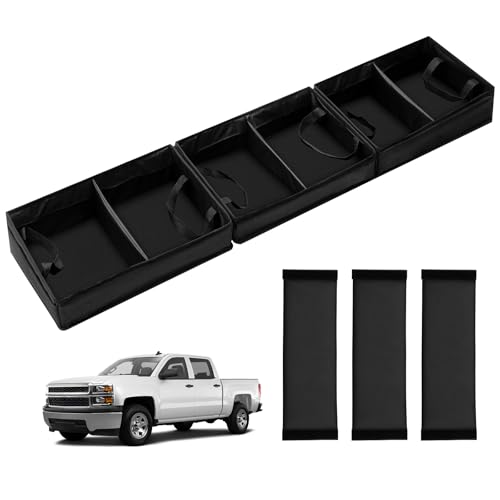 Autorder Under Seat Storage Box for 2011-2025 Chevrolet Silverado 1500 2500 & GMC Sierra, Truck Underseat Organizer with Removable Divider, 1680D Oxford Fabric Storage Container with Mesh Pockets