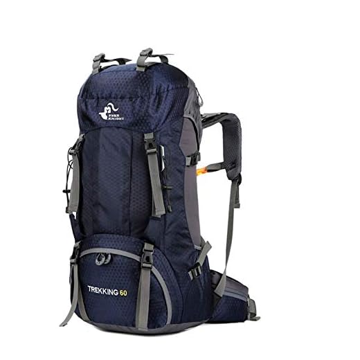 Free Knight 60L vattentät ultralätt packbar klättring fiske resa ryggsäck vandring dagväska, ryggsäck, praktisk vikbar camping utomhus ryggsäck väska med regnskydd Navy Blue. 26.8 x 13 x 7.9 inches