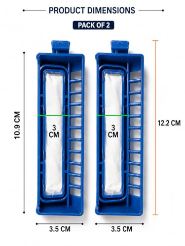 Image of SANAVYA Washer Lint Filter Compatible for Whirlpool E-50 Semi Automatic Washing Machine - Dust Collector Net Bag 12.2 cm x 3 cm Blue Colour Pack of 2