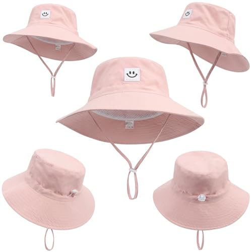 Baby Sun Hat Smile Face UPF 50+ Toddler Bucket Hat for Boys Girls 0-7 Years2